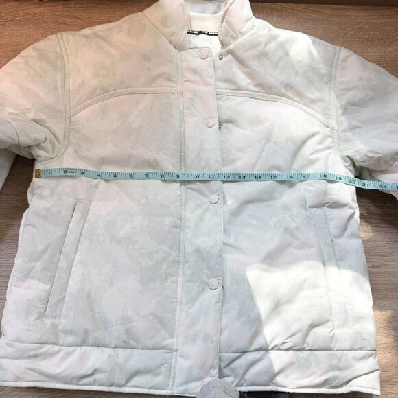 NWT Free People Bunny Slope Printed Puffer Jacket Ski Coat Green White Small - Picture 10 of 15
